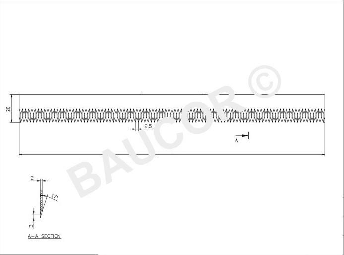 Flat / Straight Packaging Cut-Off Knife Blade - Part Number 5101